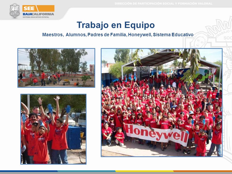 Trabajo en Equipo Maestros, Alumnos, Padres de Familia, Honeywell, Sistema Educativo