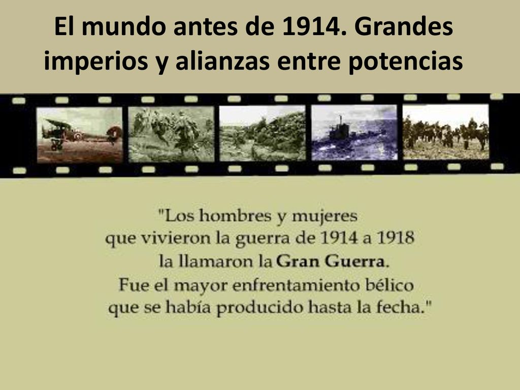 El mundo antes de Grandes imperios y alianzas entre potencias