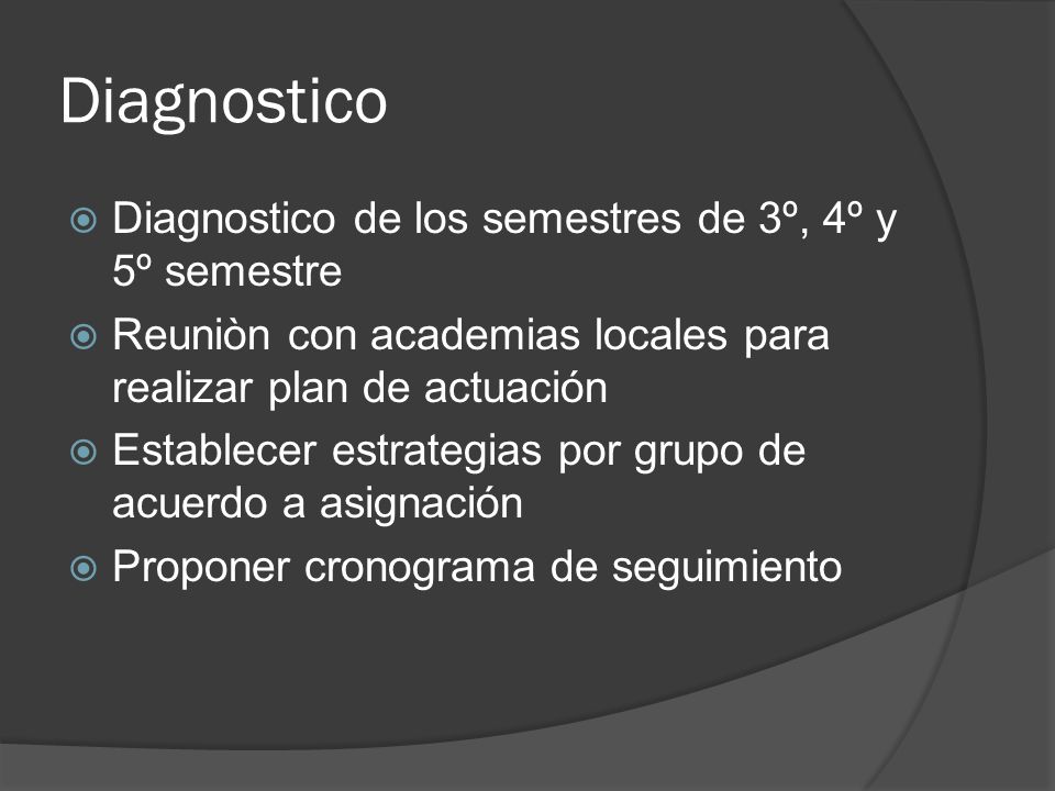 Diagnostico Diagnostico de los semestres de 3º, 4º y 5º semestre