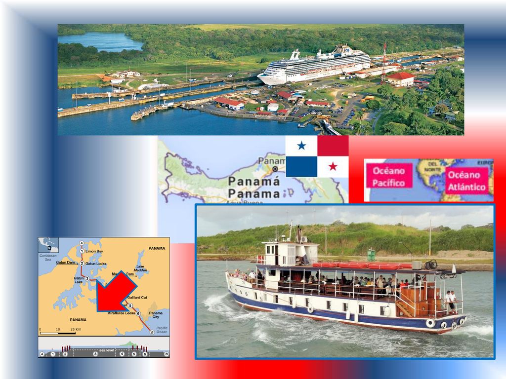 Panama Canal de Que une el Océano Atlántico y el Océano Pacifico