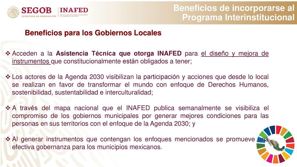 Beneficios de incorporarse al Programa Interinstitucional