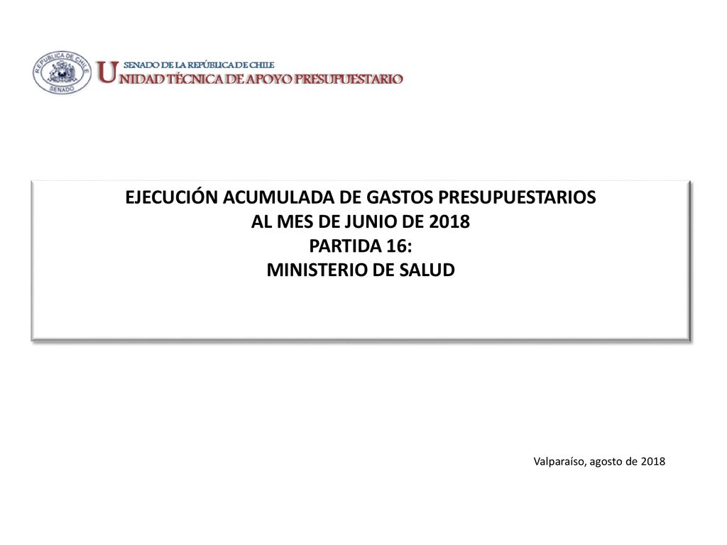 EJECUCIÓN ACUMULADA DE GASTOS PRESUPUESTARIOS AL MES DE JUNIO DE 2018 PARTIDA 16: MINISTERIO DE SALUD