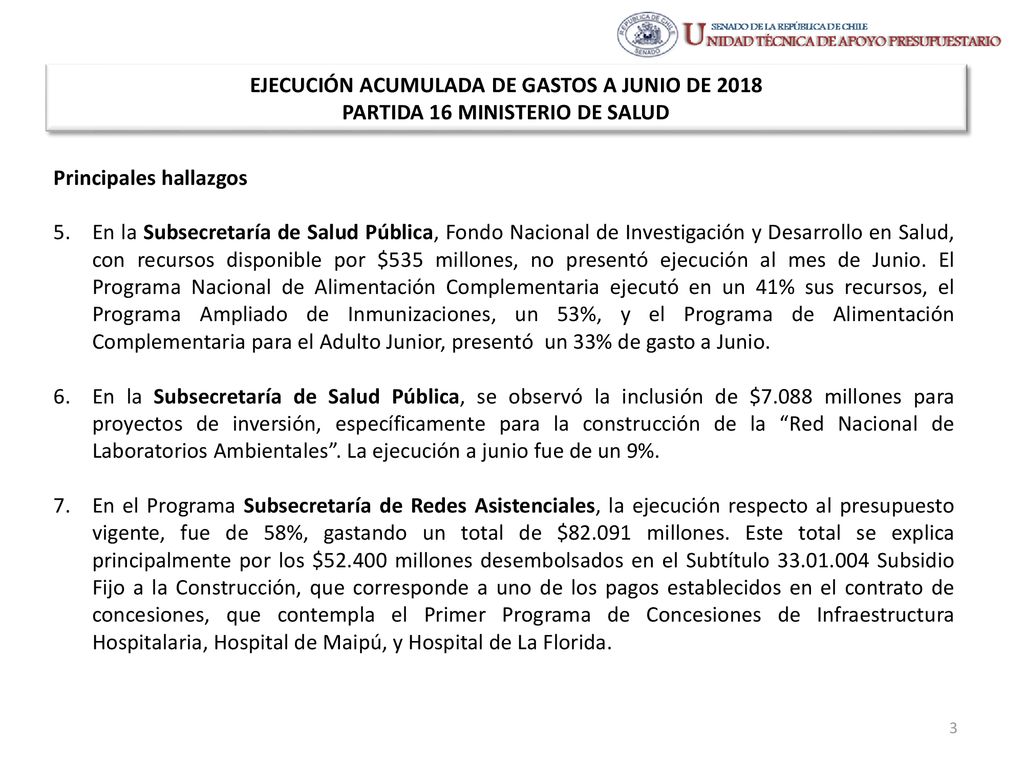 EJECUCIÓN ACUMULADA DE GASTOS A JUNIO DE 2018 PARTIDA 16 MINISTERIO DE SALUD