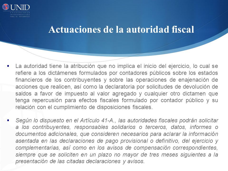 Actuaciones de la autoridad fiscal