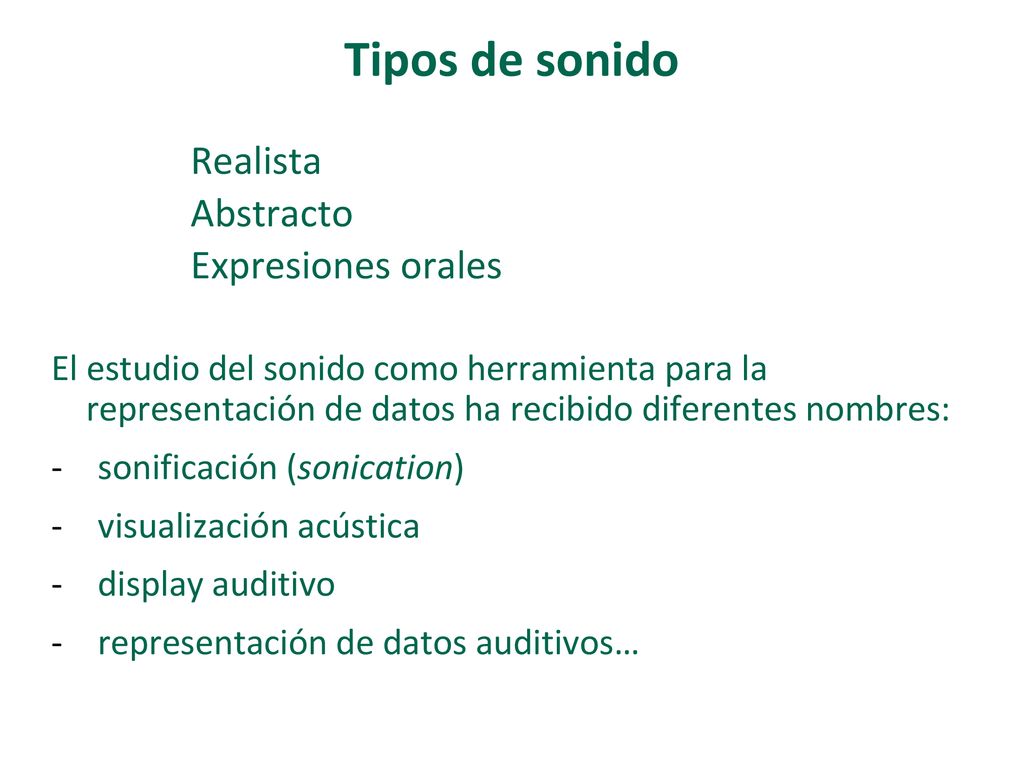 Tipos de sonido Realista Abstracto Expresiones orales