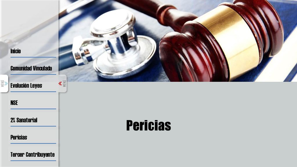 Pericias Inicio Comunidad Vinculada Evolución Leyes NSE 2% Sanatorial