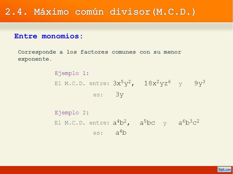 2.4. Máximo común divisor(M.C.D.)