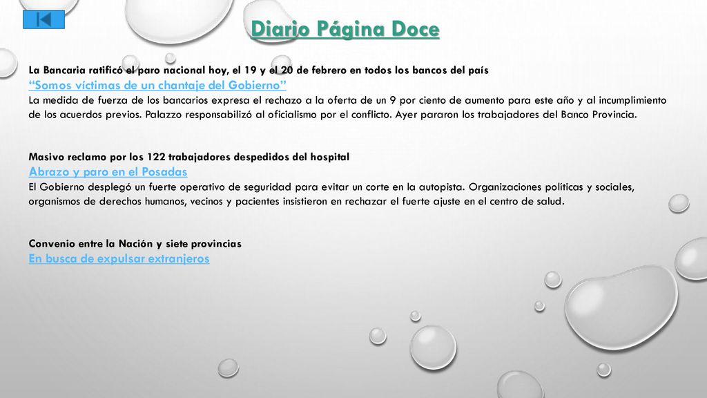 Diario Página Doce Somos víctimas de un chantaje del Gobierno