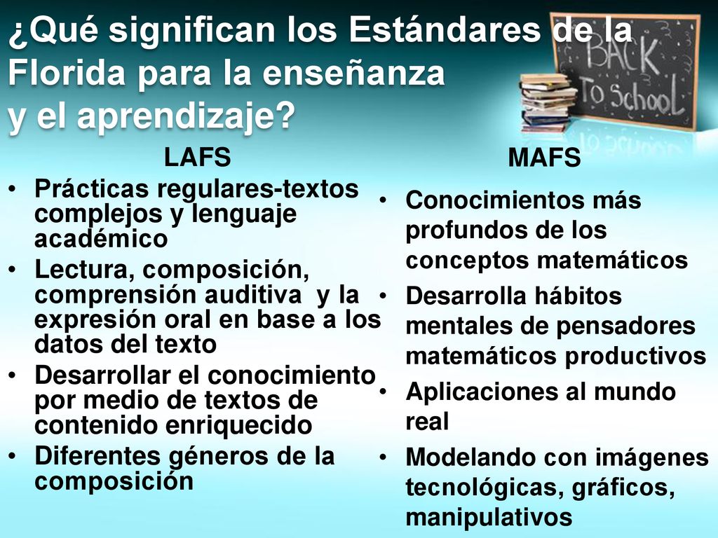 ¿Qué significan los Estándares de la Florida para la enseñanza y el aprendizaje