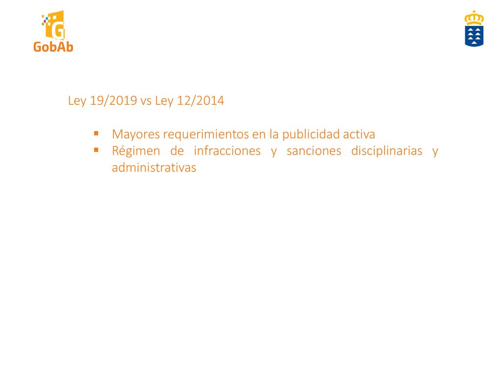 Ley 19/2019 vs Ley 12/2014 Mayores requerimientos en la publicidad activa.