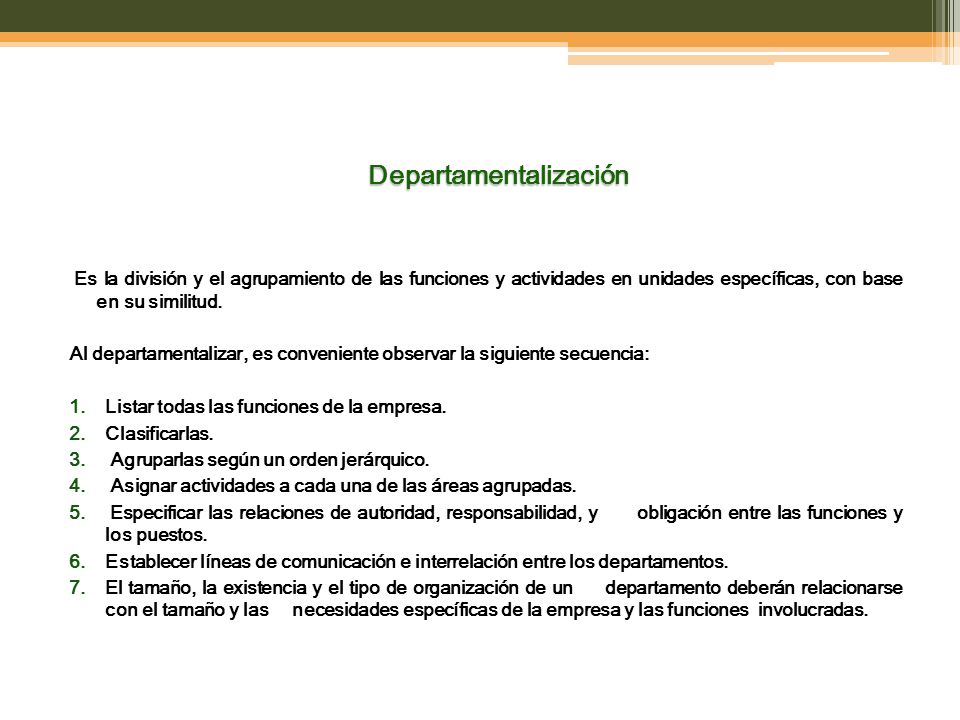 Departamentalización