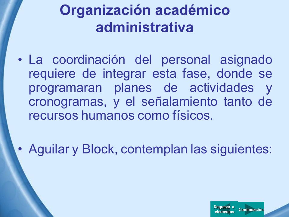 Organización académico administrativa