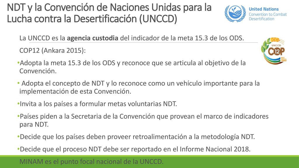 NDT y la Convención de Naciones Unidas para la Lucha contra la Desertificación (UNCCD)