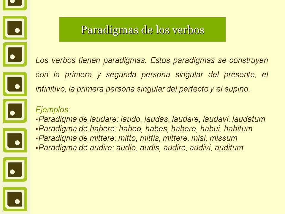 Paradigmas de los verbos