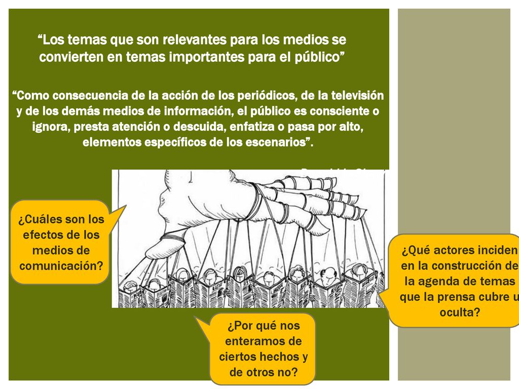 Los temas que son relevantes para los medios se convierten en temas importantes para el público