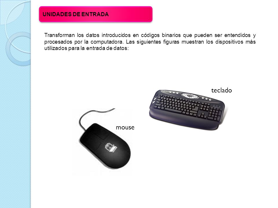 teclado mouse UNIDADES DE ENTRADA