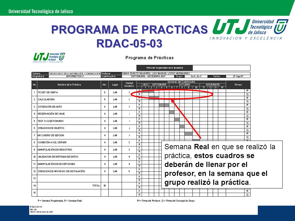 PROGRAMA DE PRACTICAS RDAC-05-03