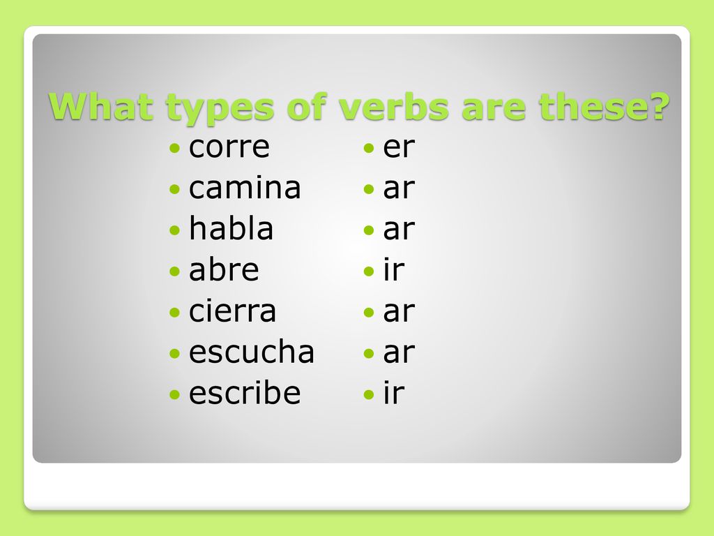What types of verbs are these