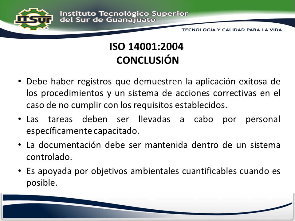 ISO 14001:2004 CONCLUSIÓN