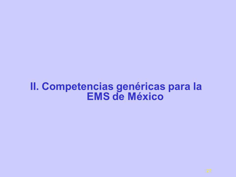 II. Competencias genéricas para la EMS de México