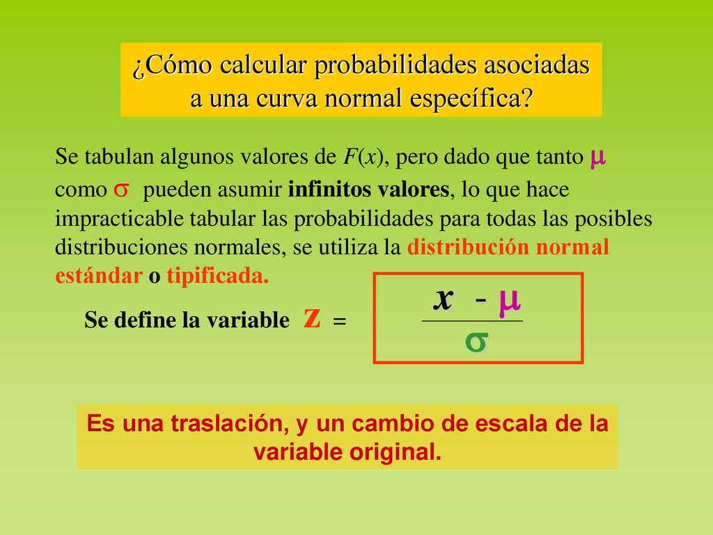 Es una traslación, y un cambio de escala de la variable original.