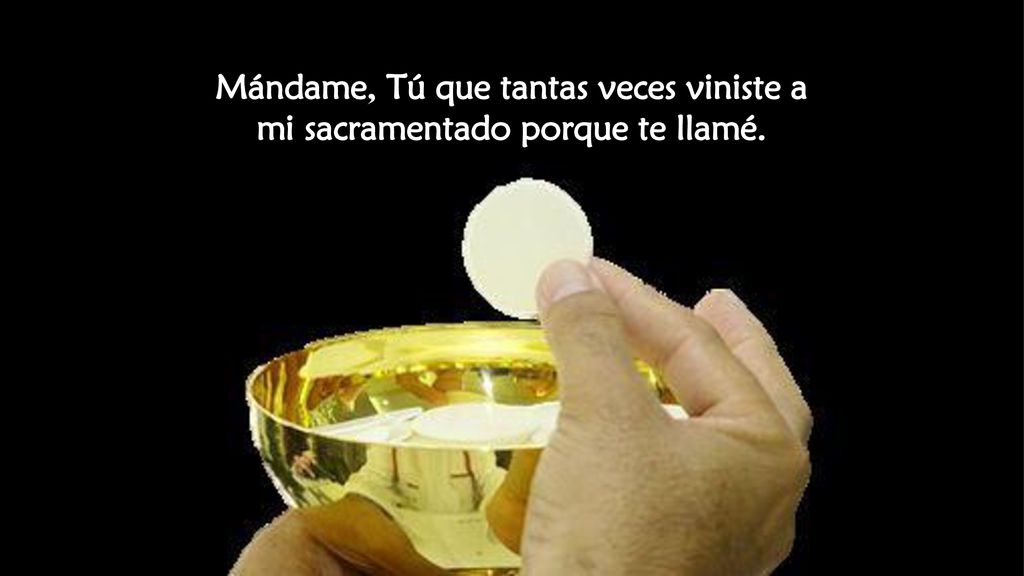 Mándame, Tú que tantas veces viniste a mi sacramentado porque te llamé.