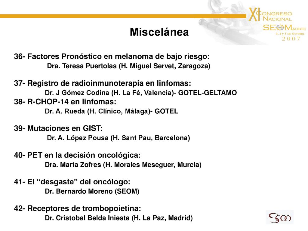 Miscelánea 36- Factores Pronóstico en melanoma de bajo riesgo:
