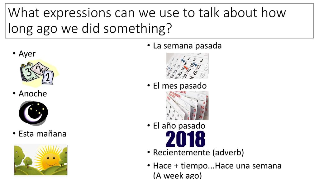 What expressions can we use to talk about how long ago we did something