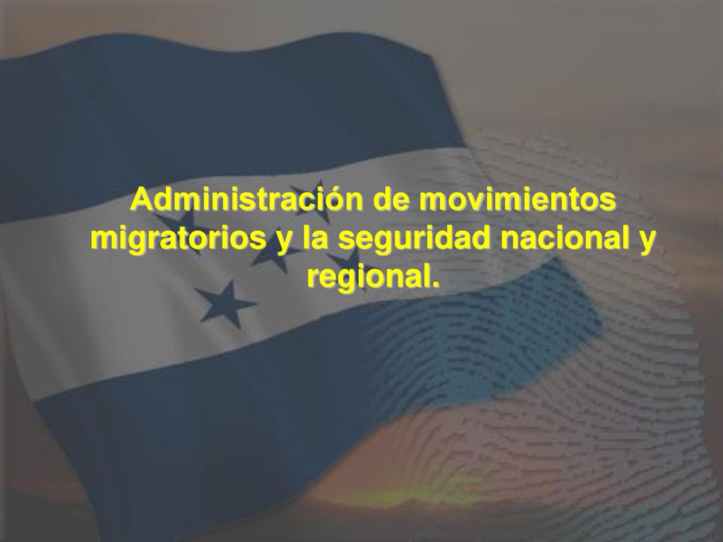Administración de movimientos migratorios y la seguridad nacional y regional.