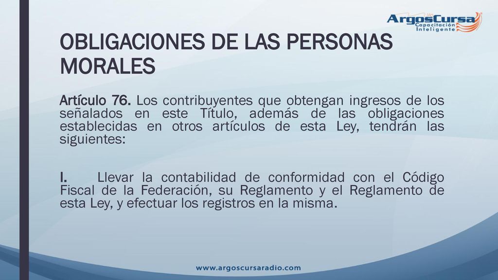 OBLIGACIONES DE LAS PERSONAS MORALES