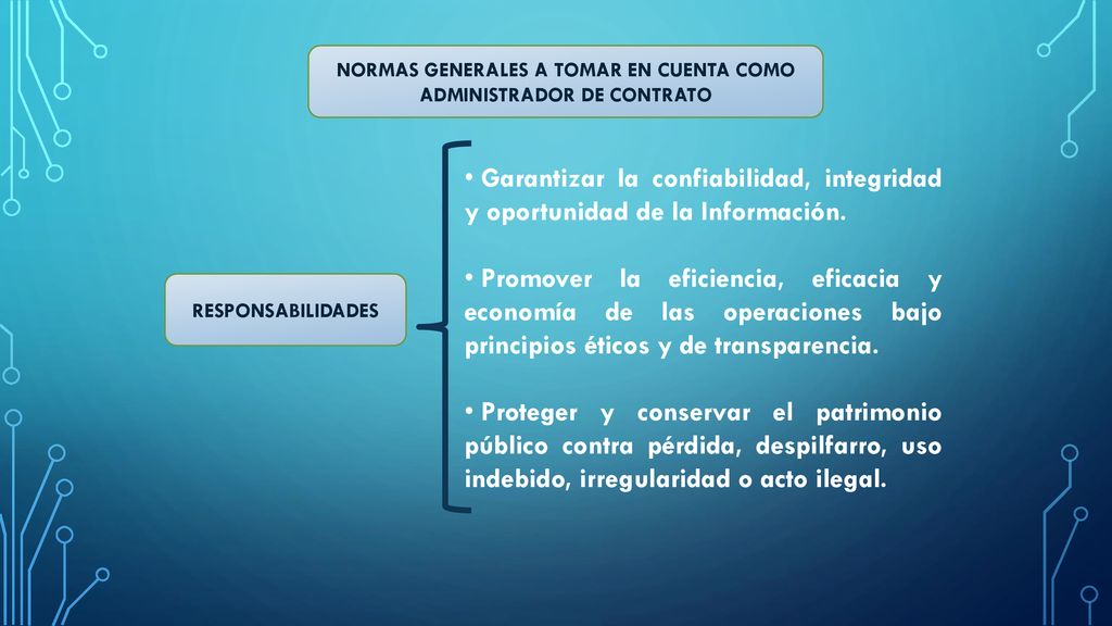 NORMAS GENERALES A TOMAR EN CUENTA COMO ADMINISTRADOR DE CONTRATO