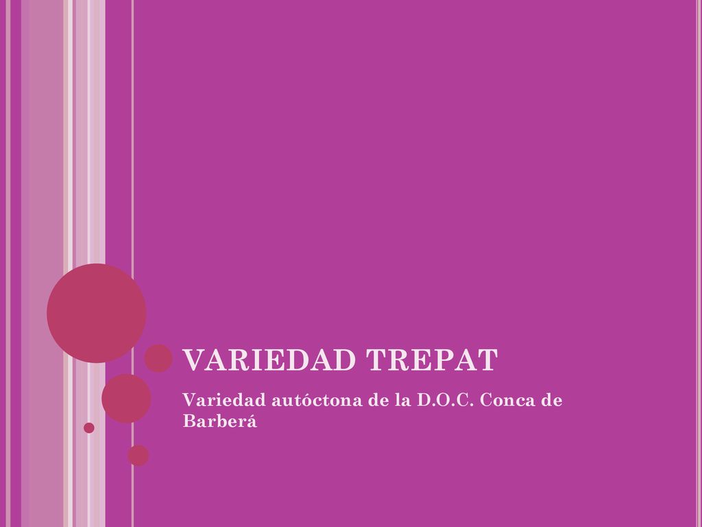 VARIEDAD TREPAT Variedad autóctona de la D.O.C. Conca de Barberá