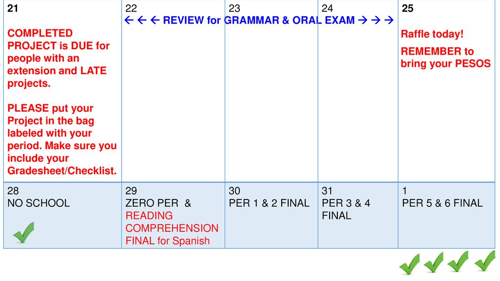 21 COMPLETED PROJECT is DUE for people with an extension and LATE projects.