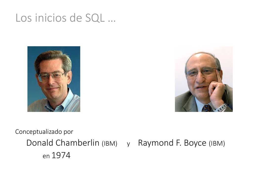 Los inicios de SQL … en 1974 Conceptualizado por