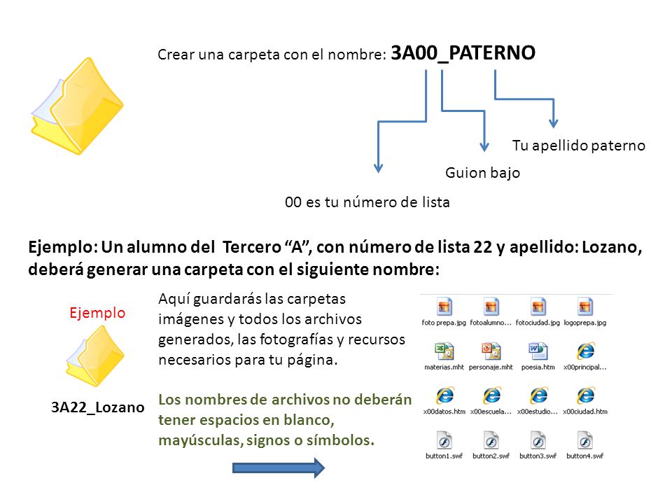 deberá generar una carpeta con el siguiente nombre: