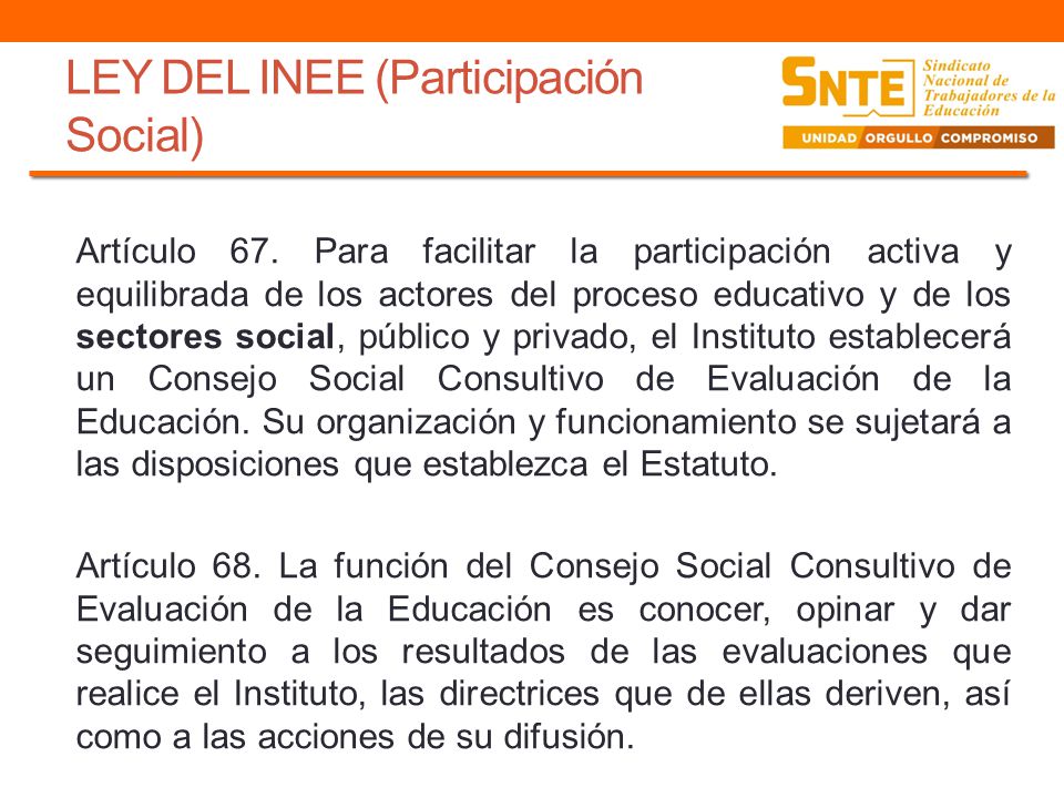 LEY DEL INEE (Participación Social)