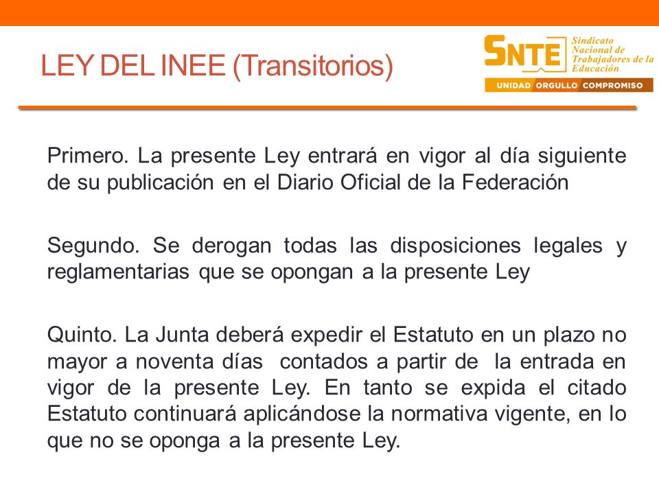 LEY DEL INEE (Transitorios)