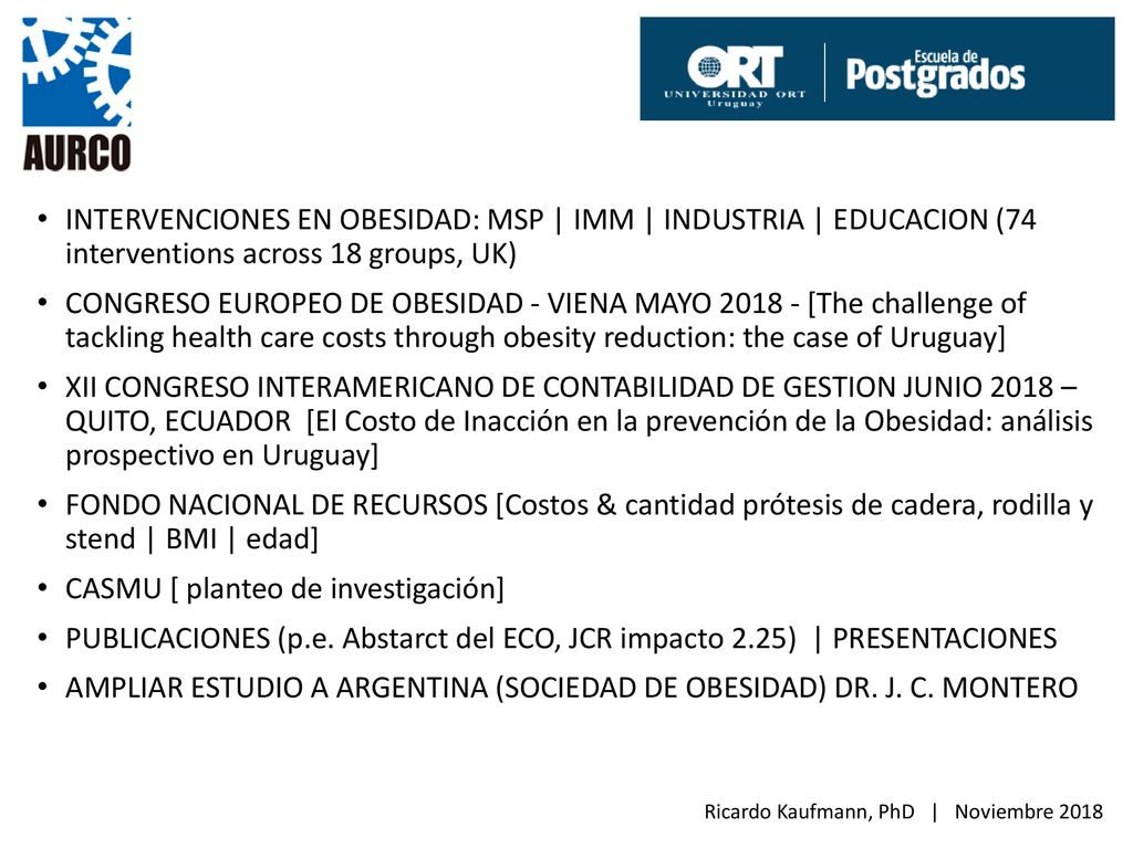 INTERVENCIONES EN OBESIDAD: MSP | IMM | INDUSTRIA | EDUCACION (74 interventions across 18 groups, UK)