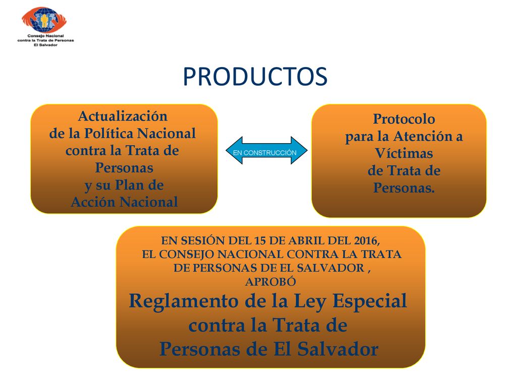 PRODUCTOS Reglamento de la Ley Especial contra la Trata de