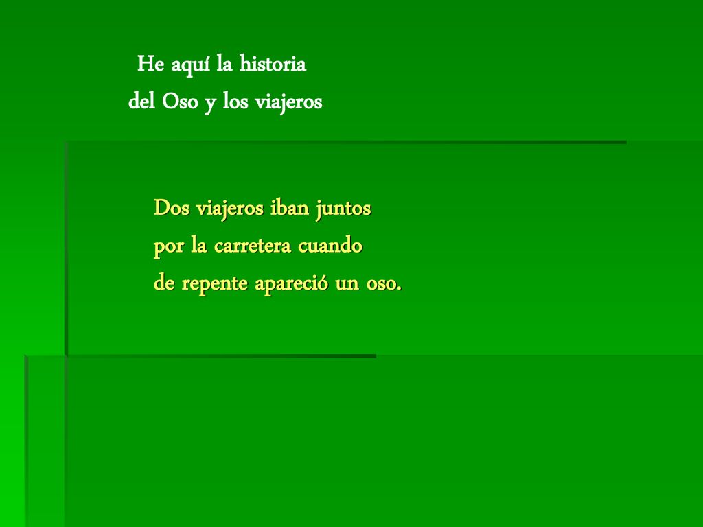 He aquí la historia del Oso y los viajeros