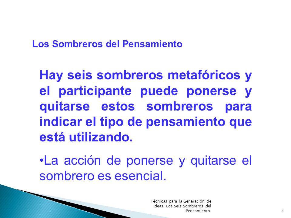 La acción de ponerse y quitarse el sombrero es esencial.