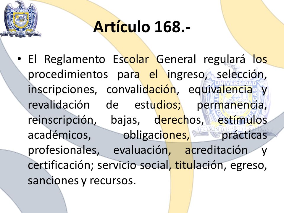 Artículo 168.-