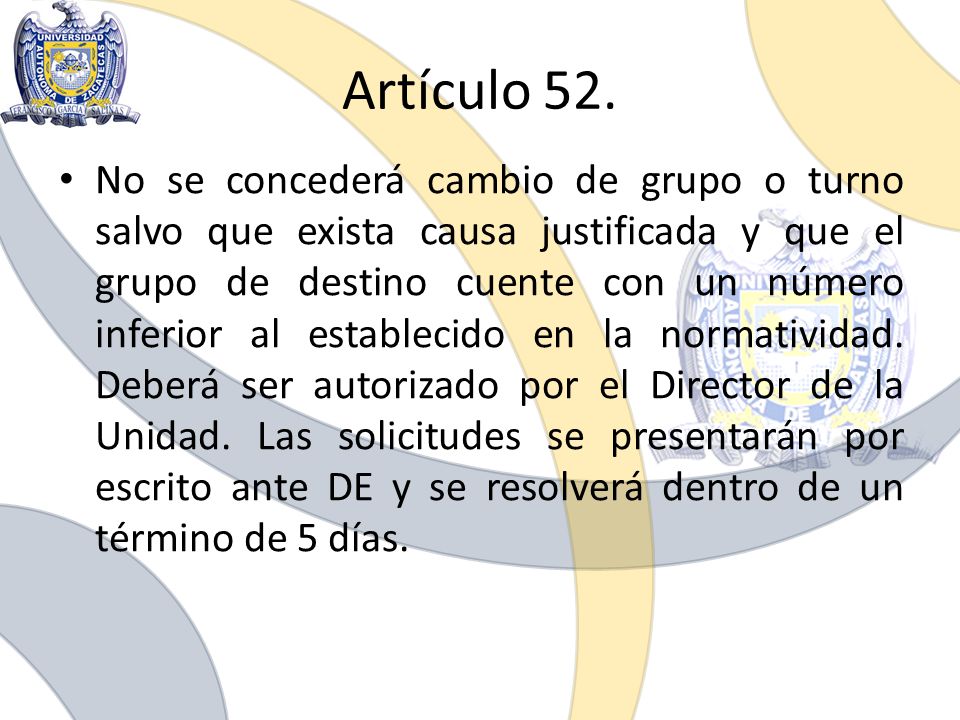 Artículo 52.