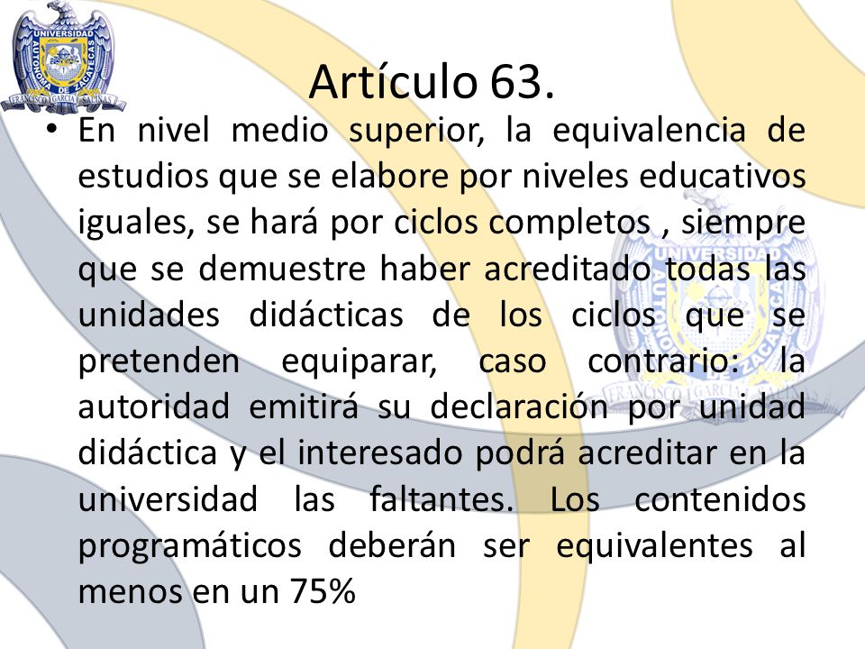 Artículo 63.