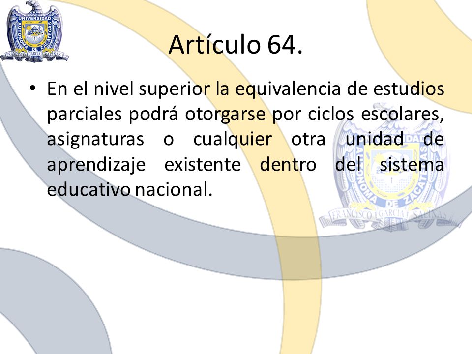 Artículo 64.