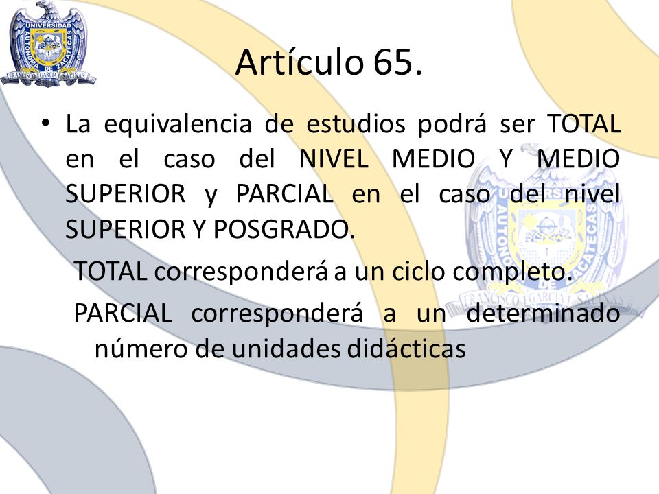 Artículo 65.