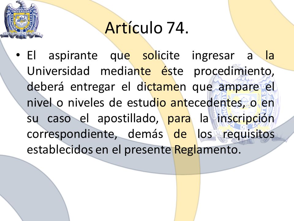Artículo 74.