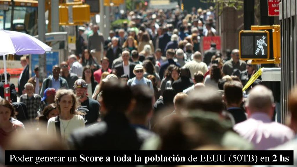 Poder generar un Score a toda la población de EEUU (50TB) en 2 hs