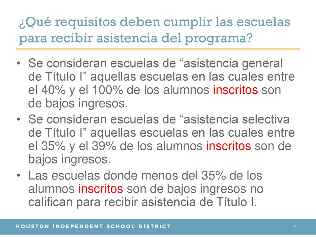 ¿Qué requisitos deben cumplir las escuelas para recibir asistencia del programa