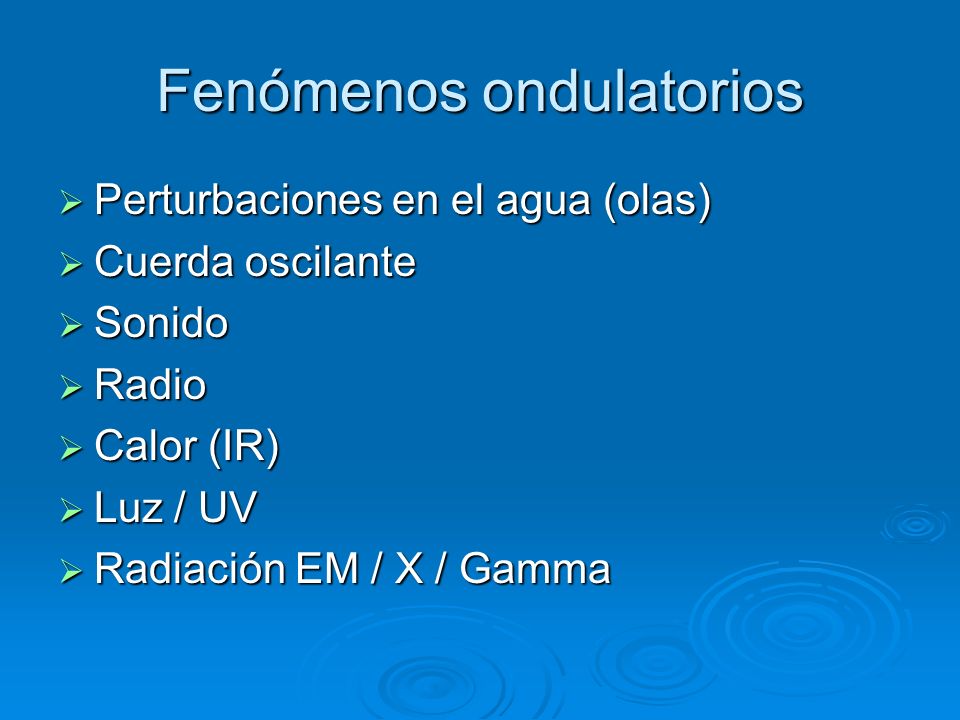 Fenómenos ondulatorios